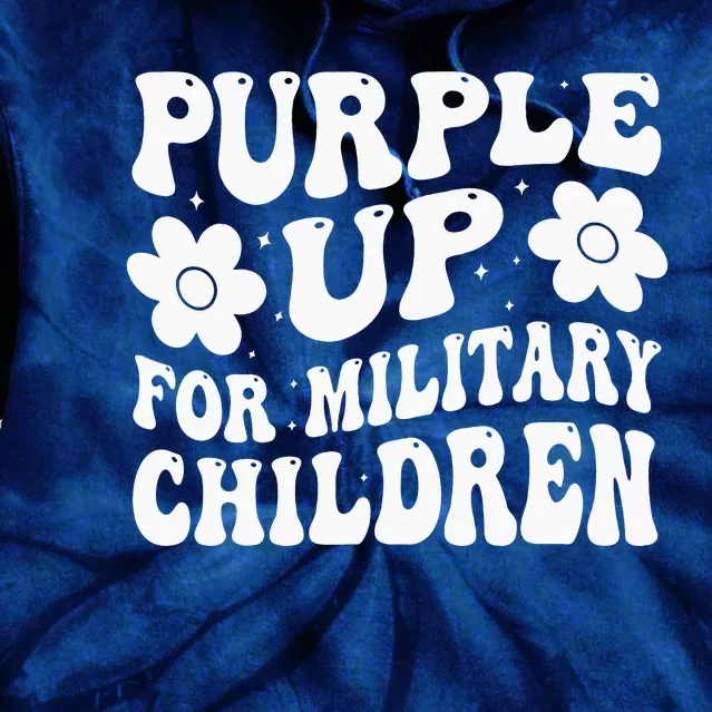 Purple Up Children's Costumes Military Children's Month American Flag Tie Dye Hoodie