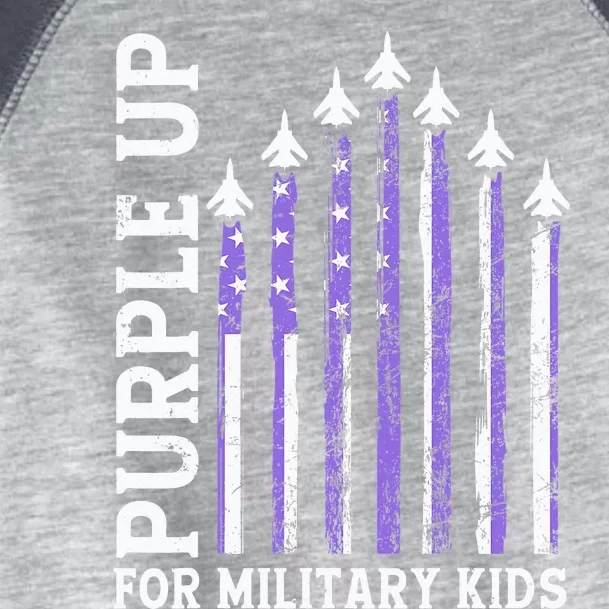 Purple Up Children's Costumes Military Children's Month American Flag Toddler Fine Jersey T-Shirt