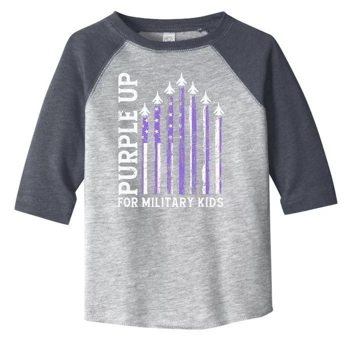 Purple Up Children's Costumes Military Children's Month American Flag Toddler Fine Jersey T-Shirt