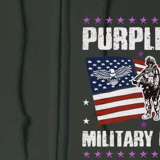 Purple Up Children's Costumes Military Children's Month American Flag Full Zip Hoodie