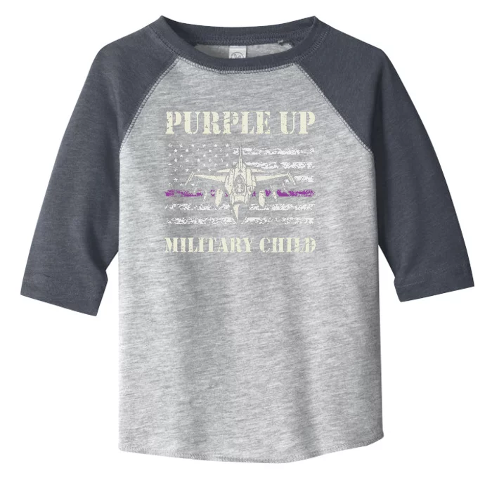 Purple Up Children's Costumes Military Children's Month American Flag Toddler Fine Jersey T-Shirt