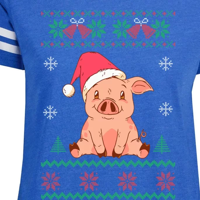 Pig Ugly Christmas Gift Happy Holiday Farm Animal Xmas Cute Gift Enza Ladies Jersey Football T-Shirt