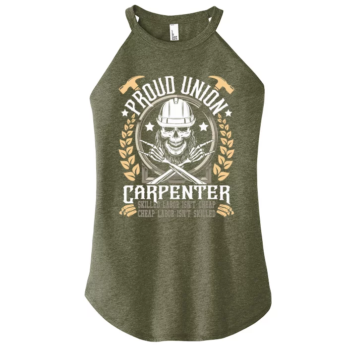 Proud Union Carpenter Woodworking Carpentry Woodworker Women’s Perfect Tri Rocker Tank