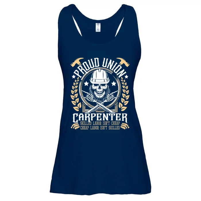 Proud Union Carpenter Woodworking Carpentry Woodworker Ladies Essential Flowy Tank