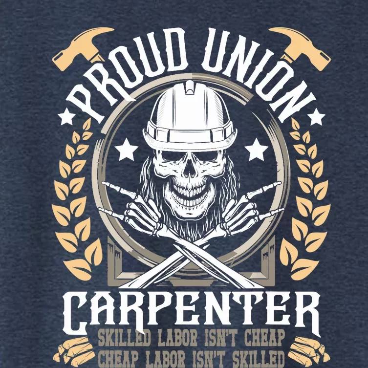 Proud Union Carpenter Woodworking Carpentry Woodworker Women's Crop Top Tee