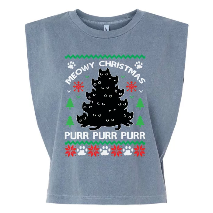 Purr Ugly Christmas Garment-Dyed Women's Muscle Tee