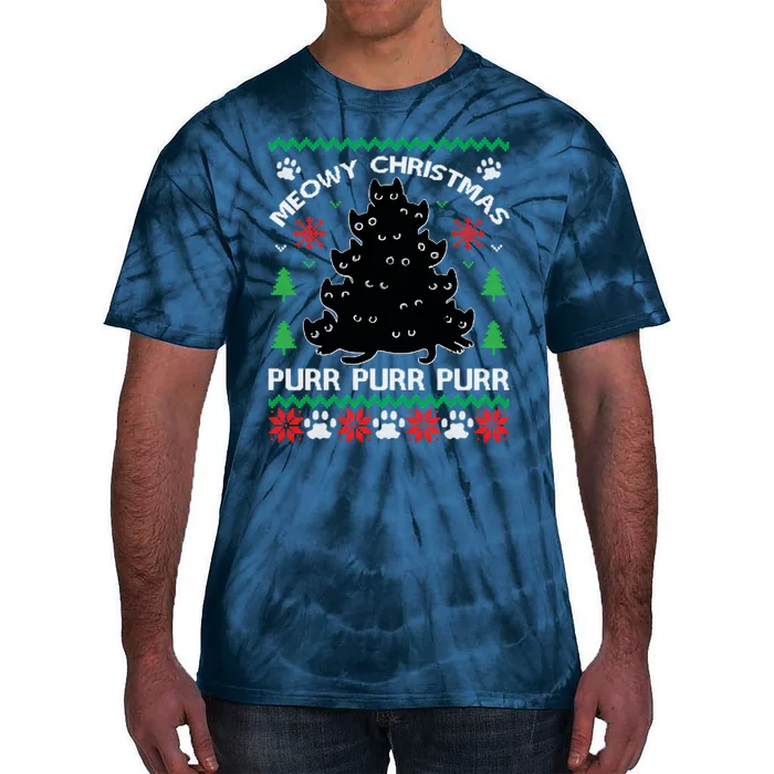 Purr Ugly Christmas Tie-Dye T-Shirt