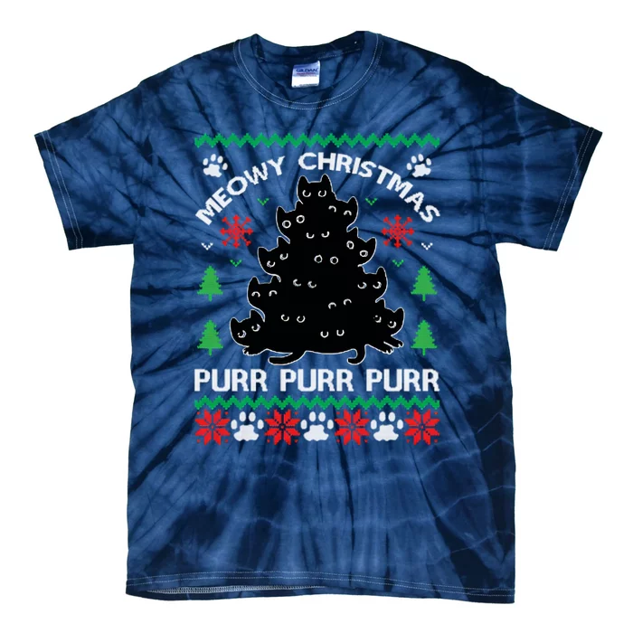 Purr Ugly Christmas Tie-Dye T-Shirt