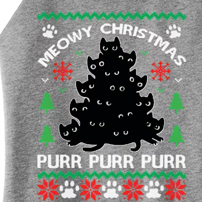 Purr Ugly Christmas Women’s Perfect Tri Rocker Tank