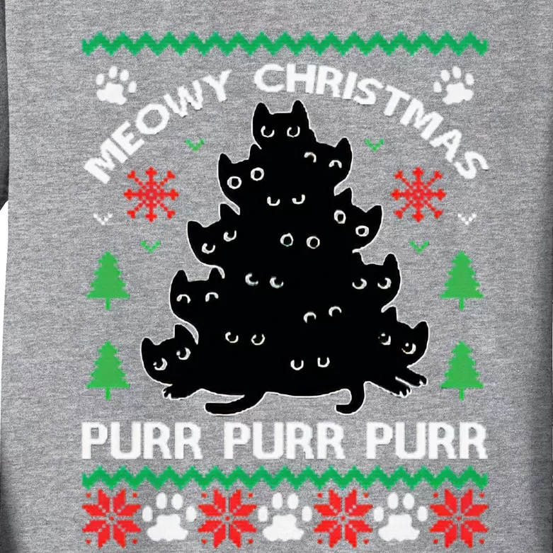 Purr Ugly Christmas Kids Long Sleeve Shirt