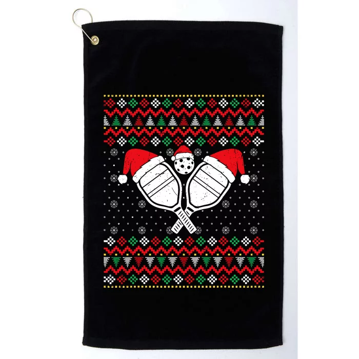 Pickleball Ugly Christmas Sweater Sport Lover Xmas Matching Platinum Collection Golf Towel