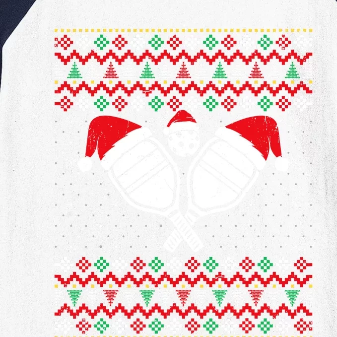 Pickleball Ugly Christmas Sweater Sport Lover Xmas Matching Baseball Sleeve Shirt