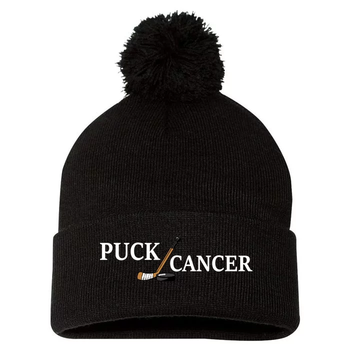 Puck Cancer Pom Pom 12in Knit Beanie