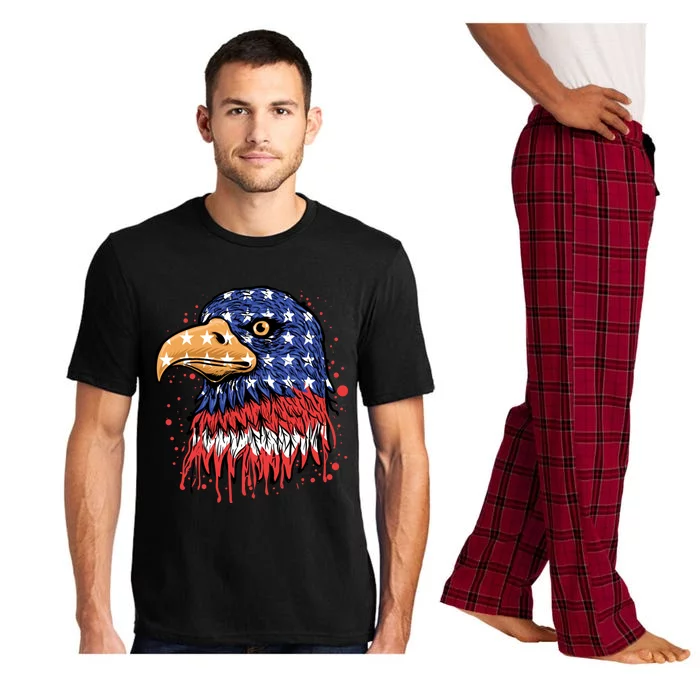 Patriotic Us Design: Eagle Usa Flag Gift Pajama Set