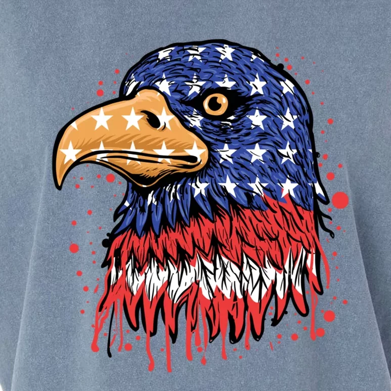 Patriotic Us Design: Eagle Usa Flag Gift Garment-Dyed Women's Muscle Tee