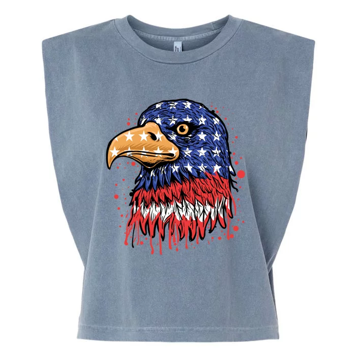 Patriotic Us Design: Eagle Usa Flag Gift Garment-Dyed Women's Muscle Tee