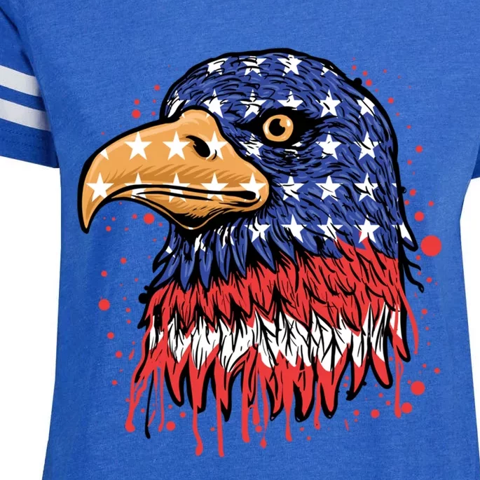 Patriotic Us Design: Eagle Usa Flag Gift Enza Ladies Jersey Football T-Shirt