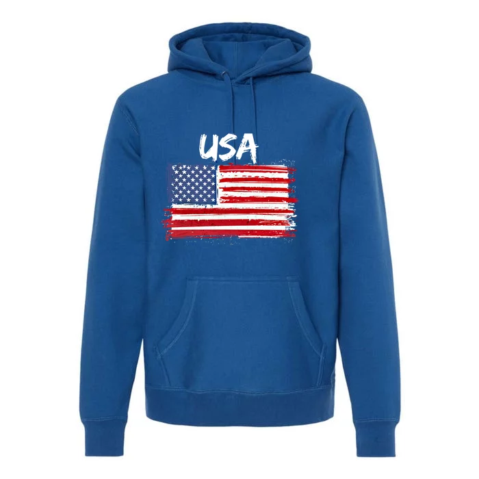 Patriotic Usa Design With American Flag Of The United States Gift Premium Hoodie