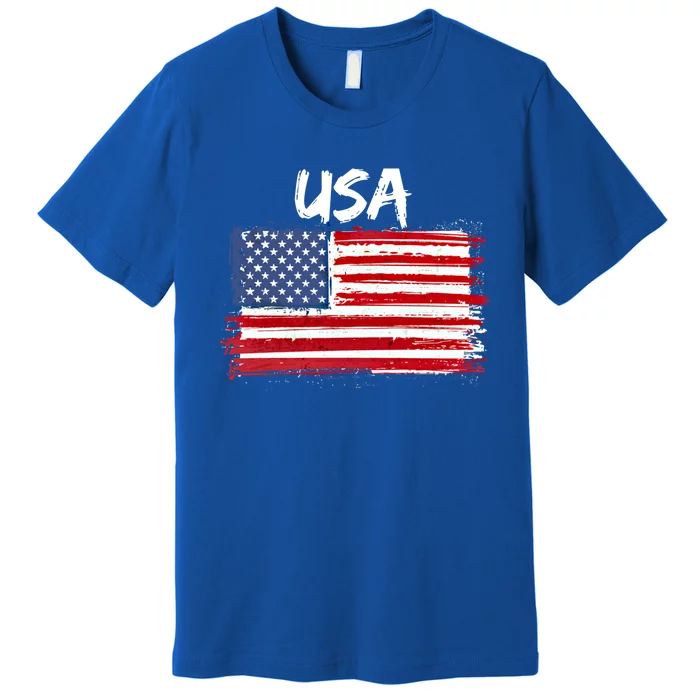 Patriotic Usa Design With American Flag Of The United States Gift Premium T-Shirt