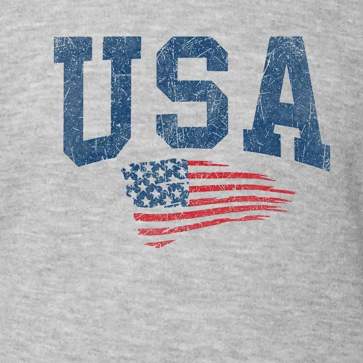 Patriotic USA  Distressed American Flag Toddler Sweatshirt