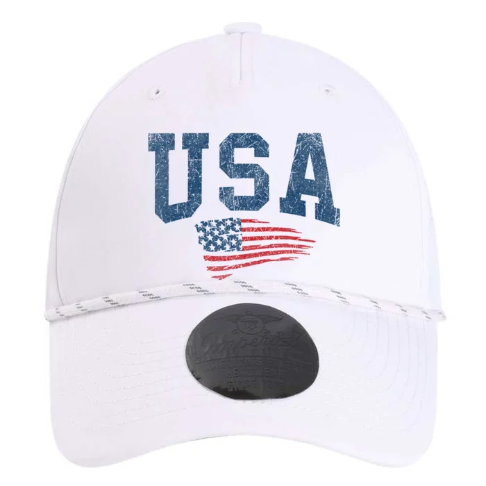 Patriotic USA  Distressed American Flag Performance The Dyno Cap