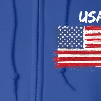 Patriotic Usa Design With American Flag Of The United States Funny Gift Full Zip Hoodie