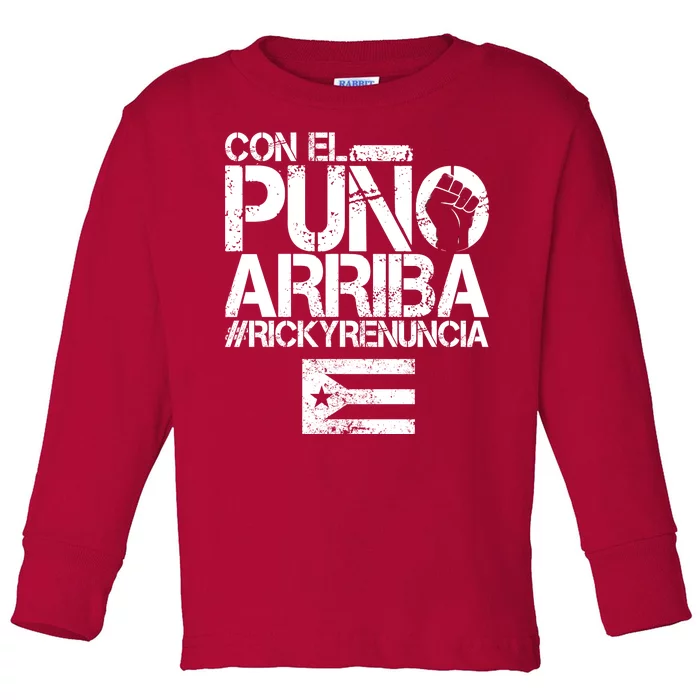 Puerto Rico  PUNO ARRIBA Toddler Long Sleeve Shirt