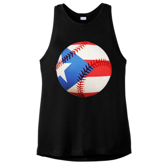 Puerto Rico Baseball Ladies Tri-Blend Wicking Tank