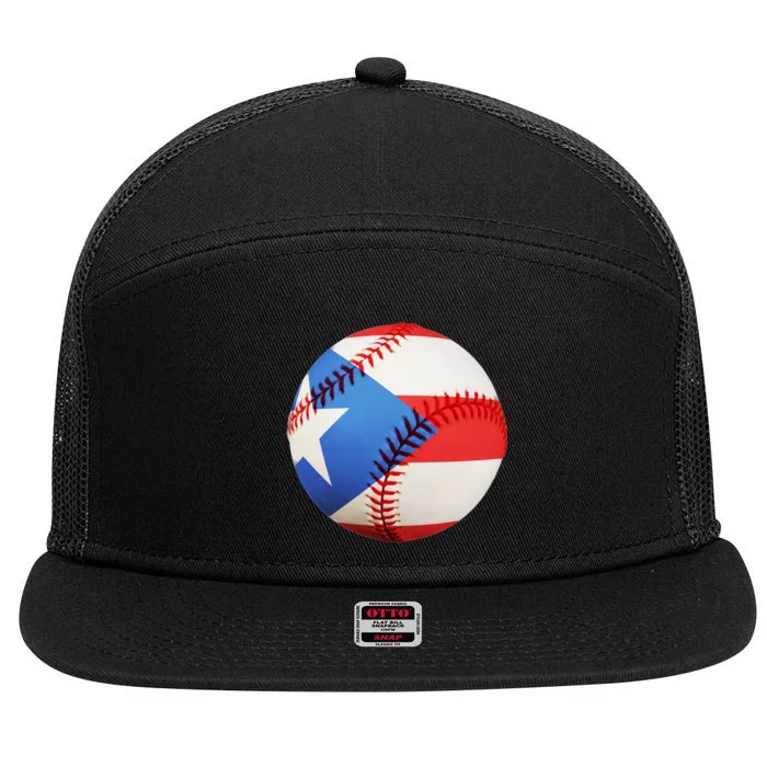 Puerto Rico Baseball 7 Panel Mesh Trucker Snapback Hat