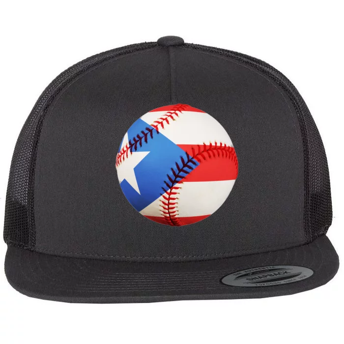 Puerto Rico Baseball Flat Bill Trucker Hat