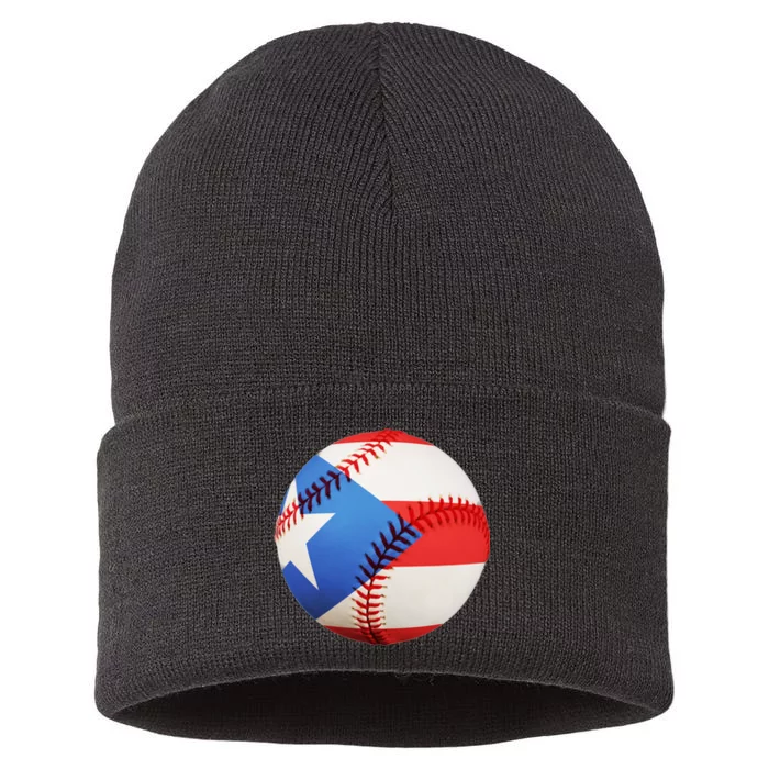 Puerto Rico Baseball Sustainable Knit Beanie