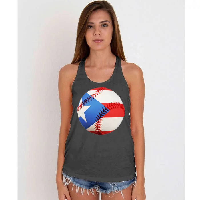 Puerto Rico Baseball Women's Knotted Racerback Tank