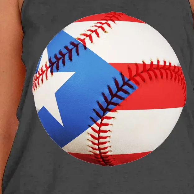 Puerto Rico Baseball Women's Knotted Racerback Tank