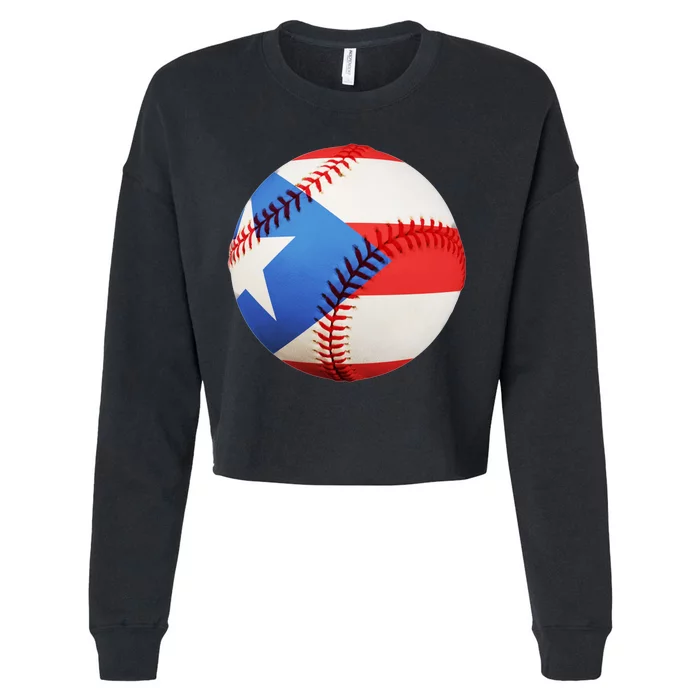 Puerto Rico Baseball Cropped Pullover Crew