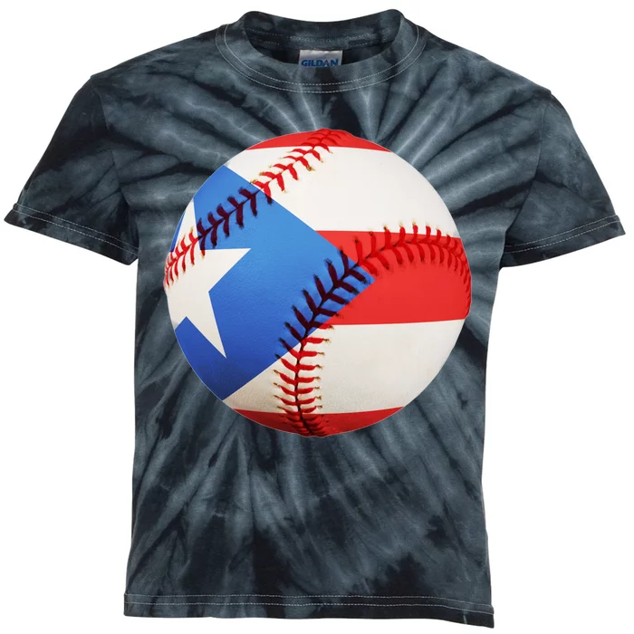 Puerto Rico Baseball Kids Tie-Dye T-Shirt