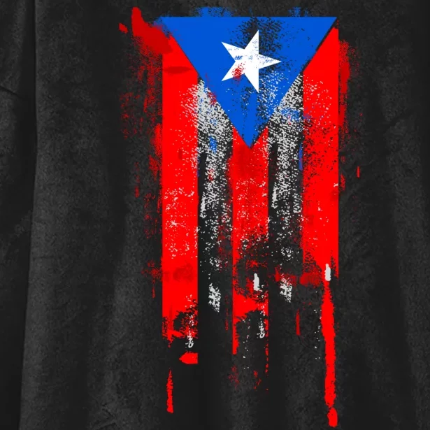 Puerto Rico Flag Drip Hooded Wearable Blanket