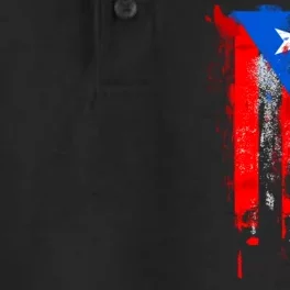 Puerto Rico Flag Drip Dry Zone Grid Performance Polo