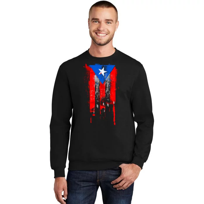 Puerto Rico Flag Drip Tall Sweatshirt