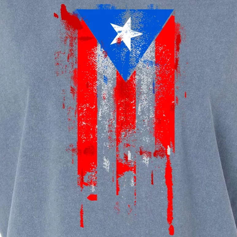 Puerto Rico Flag Drip Garment-Dyed Women's Muscle Tee