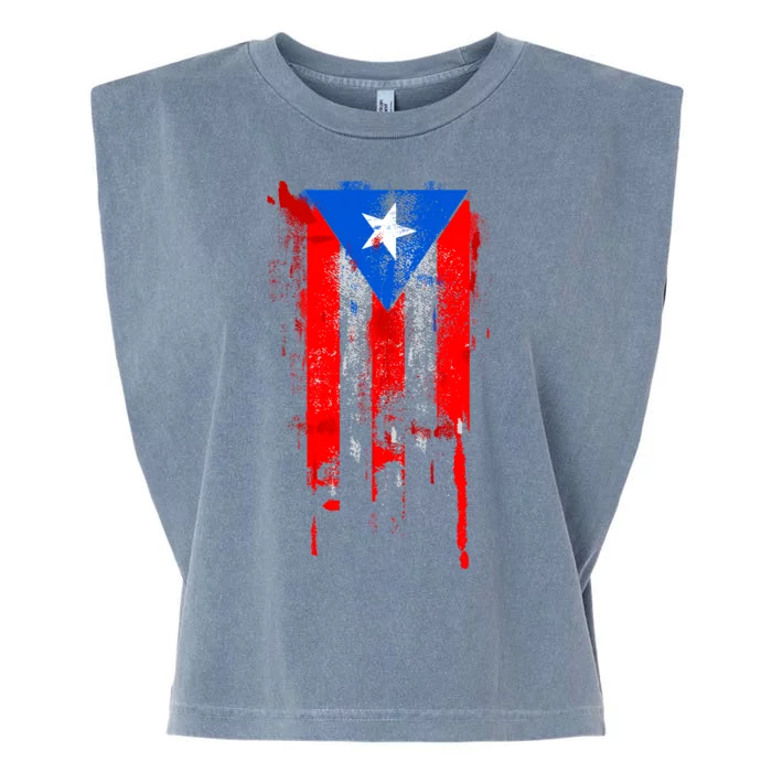 Puerto Rico Flag Drip Garment-Dyed Women's Muscle Tee