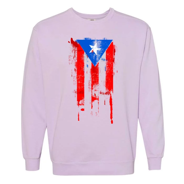 Puerto Rico Flag Drip Garment-Dyed Sweatshirt