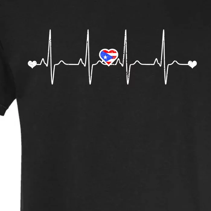 Puerto Rico Heartbeat Pulse Garment-Dyed Heavyweight T-Shirt