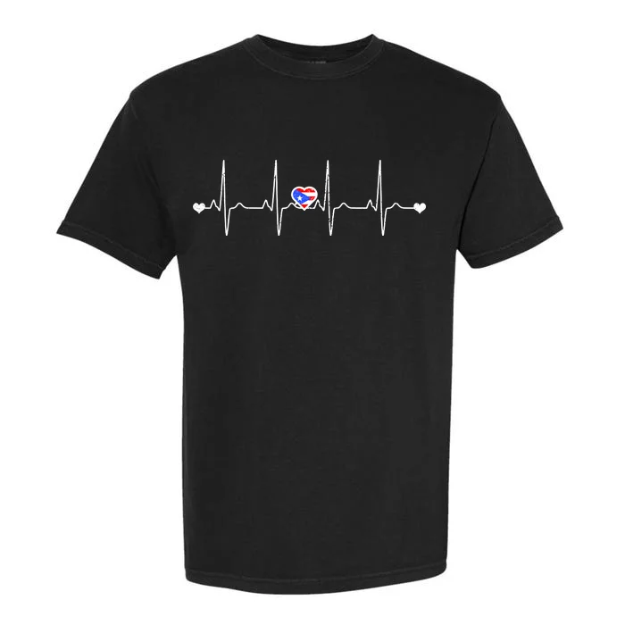 Puerto Rico Heartbeat Pulse Garment-Dyed Heavyweight T-Shirt