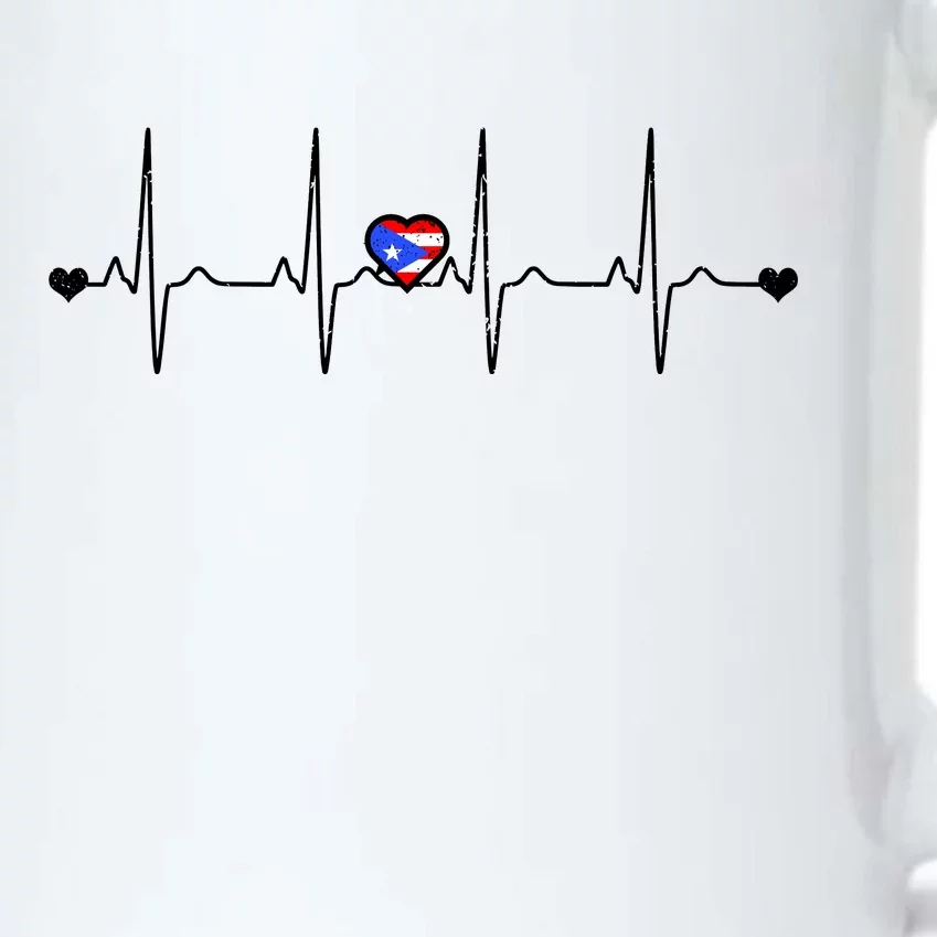 Puerto Rico Heartbeat Pulse Black Color Changing Mug