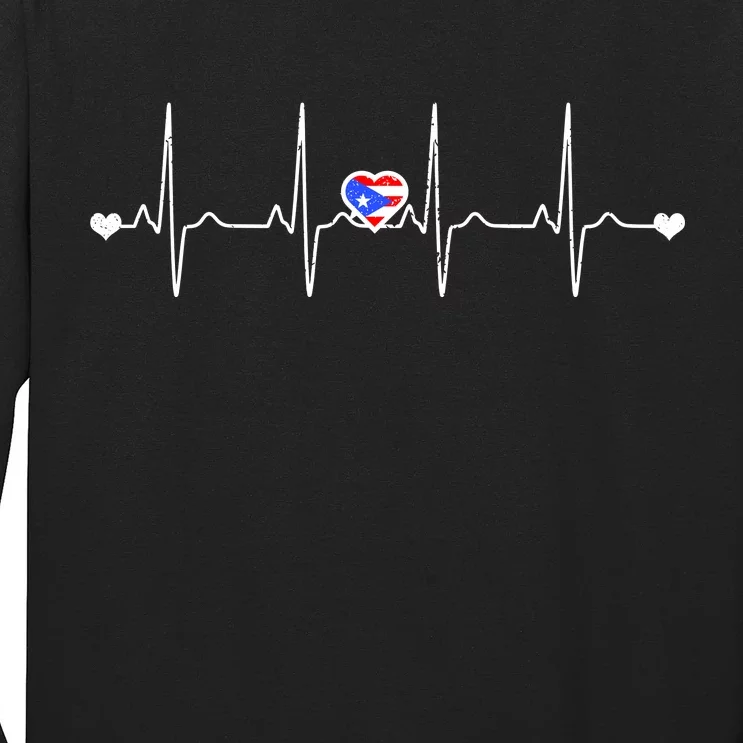 Puerto Rico Heartbeat Pulse Long Sleeve Shirt