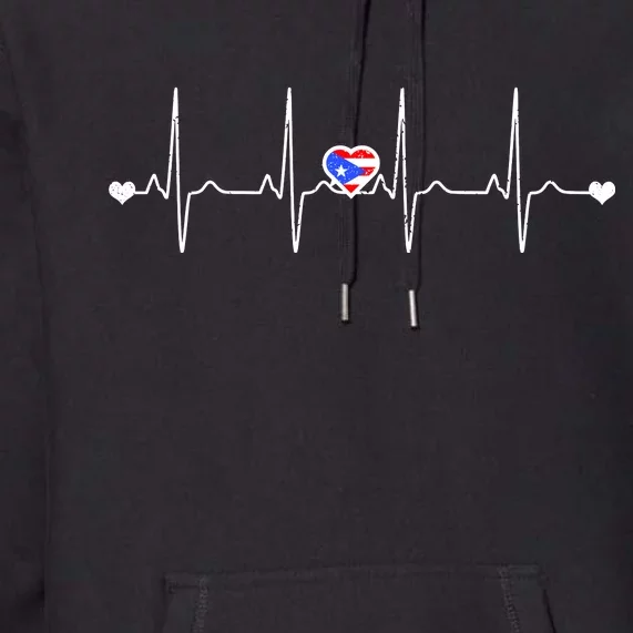 Puerto Rico Heartbeat Pulse Premium Hoodie