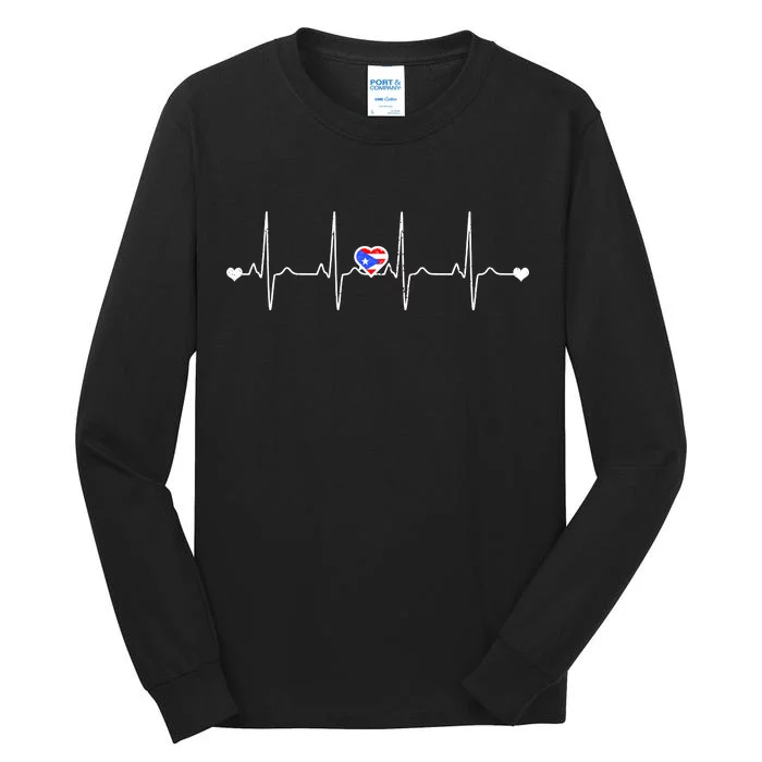 Puerto Rico Heartbeat Pulse Tall Long Sleeve T-Shirt