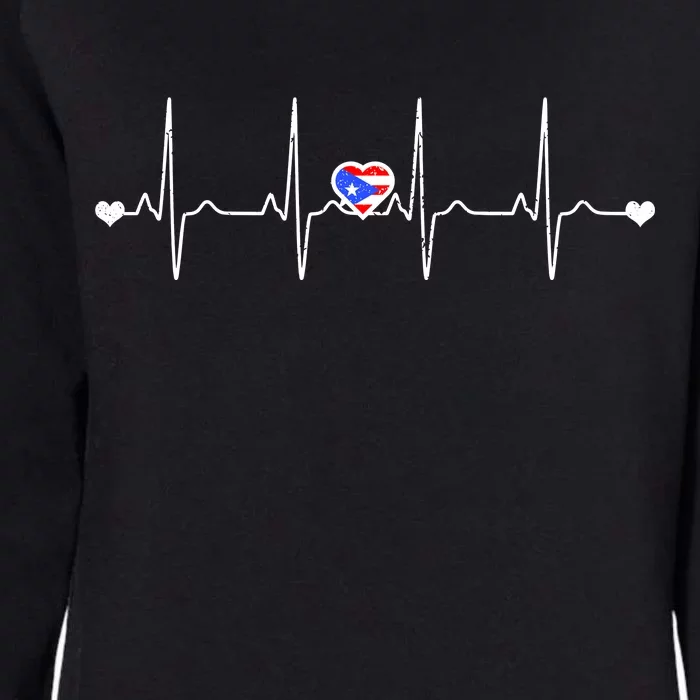 Puerto Rico Heartbeat Pulse Womens California Wash Sweatshirt