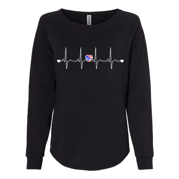 Puerto Rico Heartbeat Pulse Womens California Wash Sweatshirt