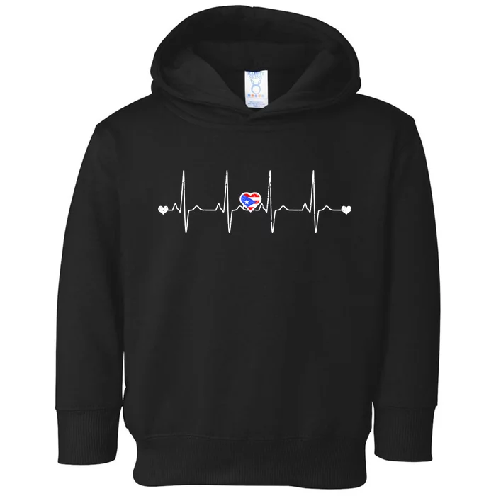 Puerto Rico Heartbeat Pulse Toddler Hoodie